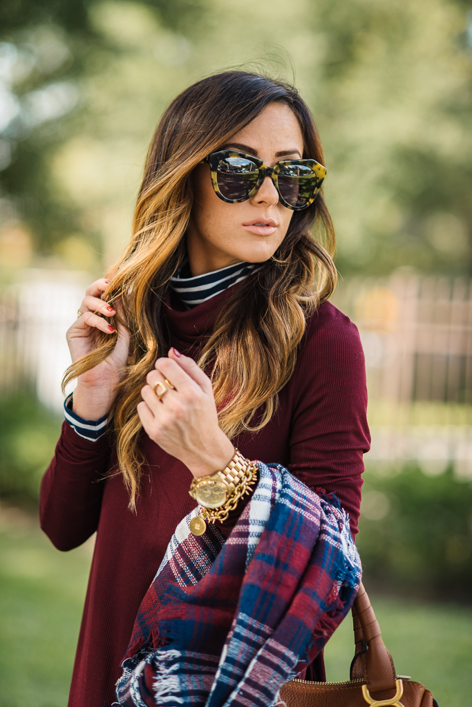 Turtleneck plaid outlet shawl