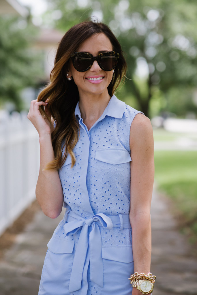 Michael kors shop eyelet shirtdress