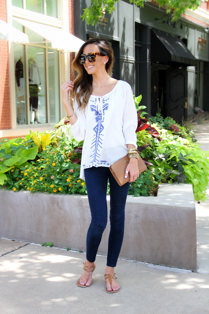 BLUE EMBROIDERED TOP | Alyson Haley