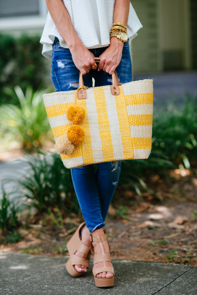 Anthropologie Yellow Tote Bags