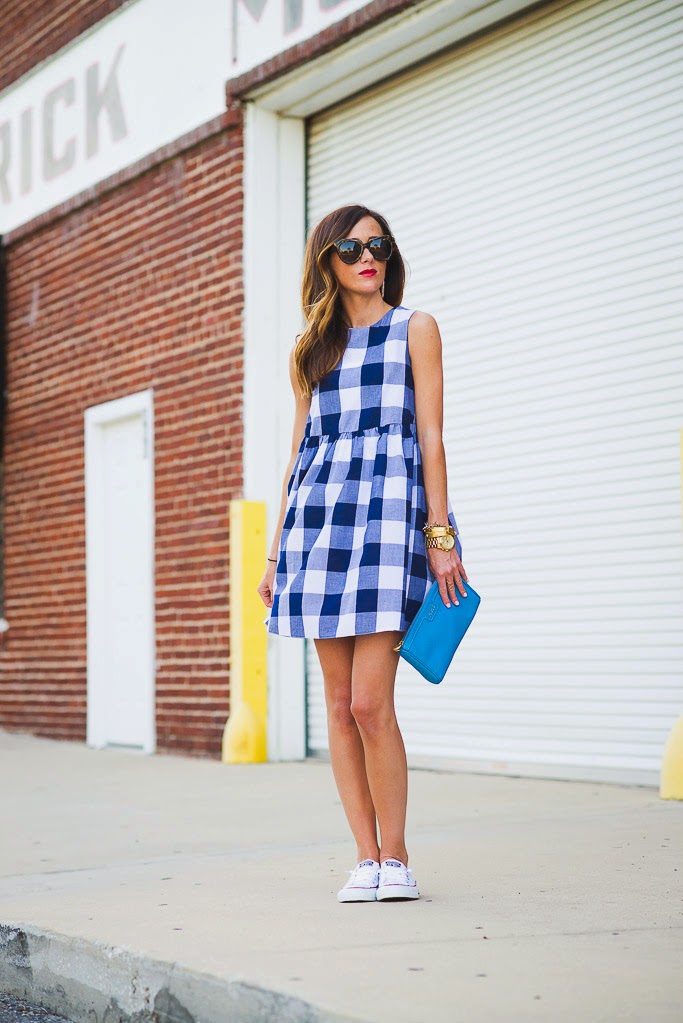blue and white gingham shoes