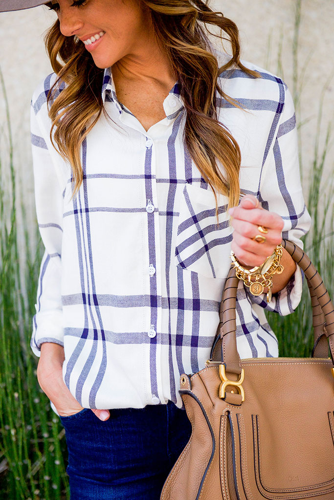 OVERSIZE PLAID TOP + FALL HAT | Alyson Haley