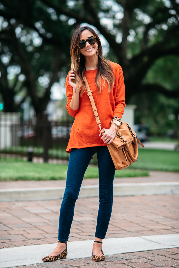 Bright orange outlet sweater